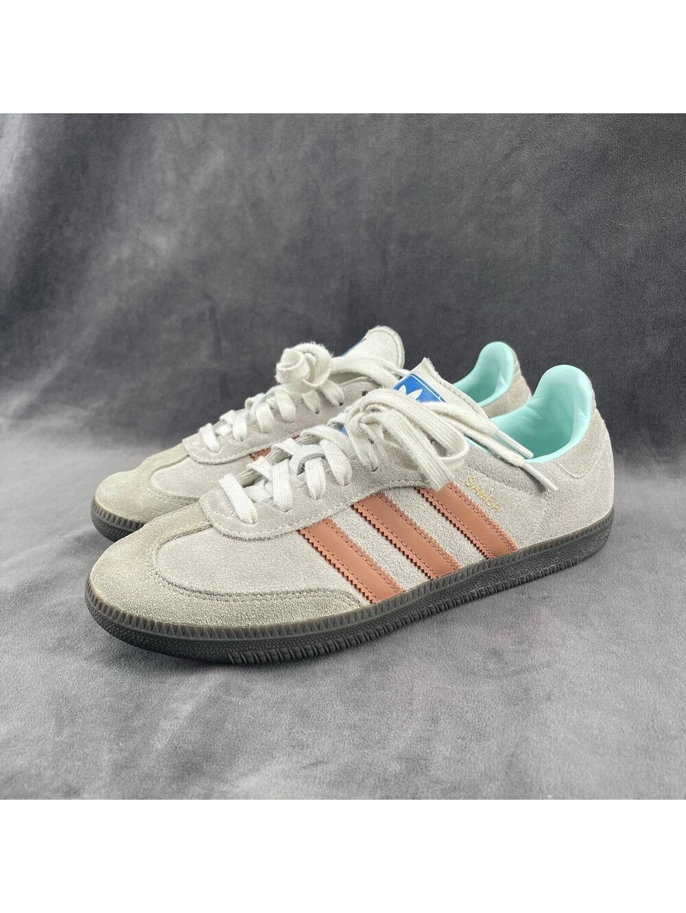 adidas Samba Men’s Size 7 Gray Suede Sneakers Gum Sole 2023